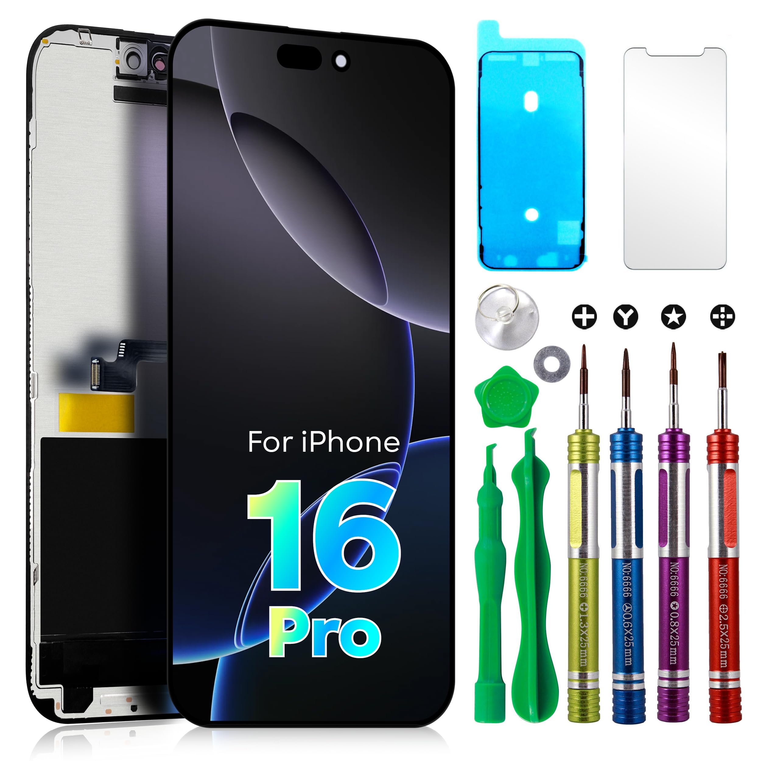 Amazon | Ace Tech Cellular LCD スクリーン 交換用 iPhone 16 Pro 6.3